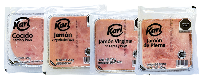 Jamones Karl, Cocido 500g, Virginia 250g o Pierna 200g